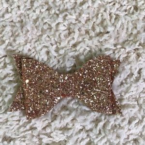 Sparkly Rose Gold Hair Bow